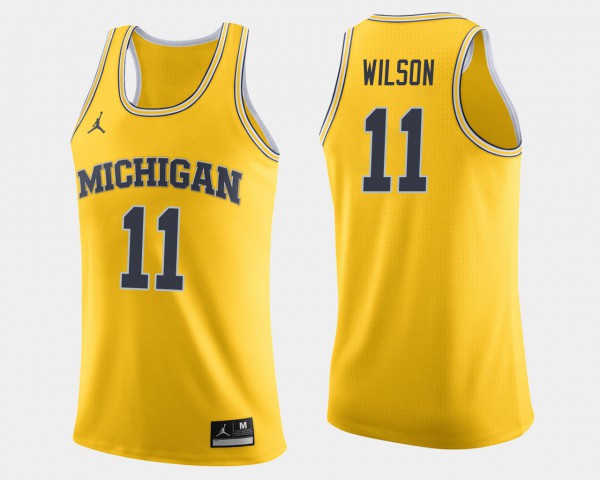 Michigan #11 For Men Luke Wilson Jersey Maize University College Basketball